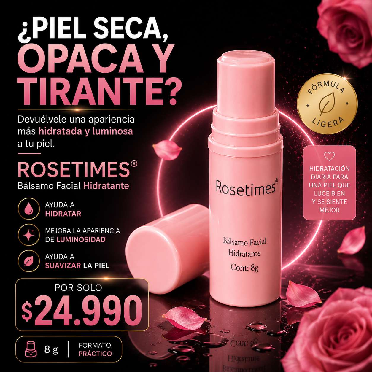 Rosetimes® — Bálsamo Facial Hidratante