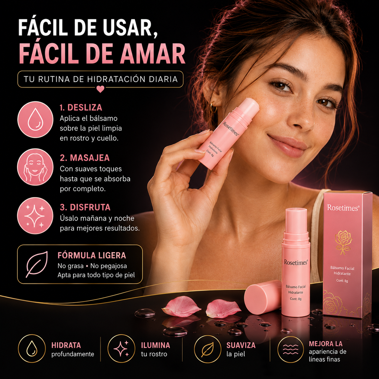 Rosetimes® — Bálsamo Facial Hidratante